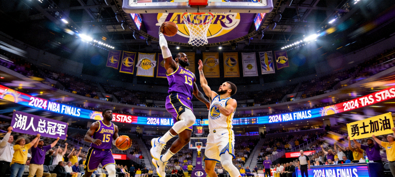 NBA总决赛湖人对阵勇士比赛现场精彩画面